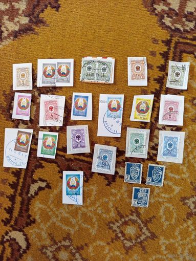 23 марки разных стран гербы (пак 1-л1)