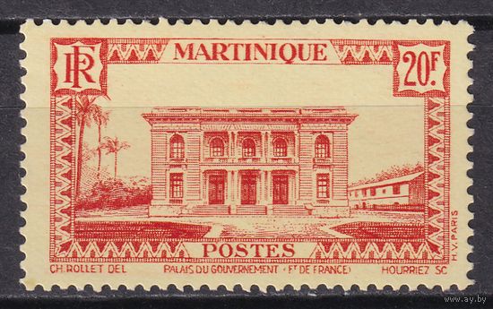 13.FrK. Франция. Колонии. Мартиника. Местные мотивы. 1933 г. 20 Fr. Mi.#154.