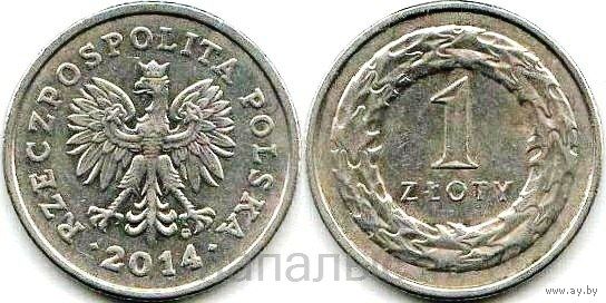 Польша 1 злотый 2014