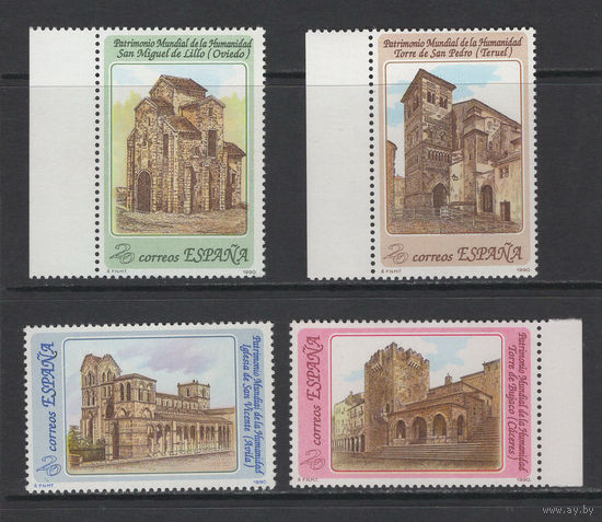 Испания 1990 Наследие ЮНЕСКО Церкви Мi#2968-71