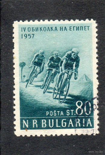 Болгария. Mi:BG 1020,Велоспорт. IV велогонка Египет. Тур пирамид. 1957