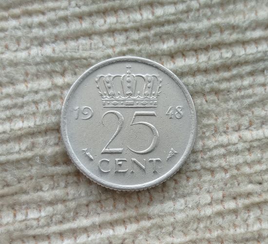 Werty71 Нидерланды 25 центов 1948 Рыба