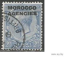 Британская почта в Марокко. Король Георг V. Надпечатка на Британии. 1925г. Mi#57.