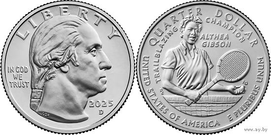 25 центов 2025 США Алтея Гибсон, Американские Женщины UNC двор Р