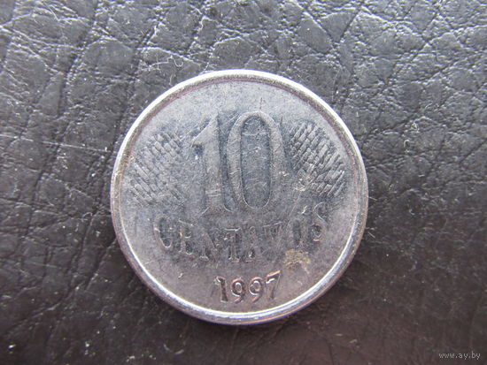 Бразилия. 10 центаво. 1997. С 20 копеек. Распродажа коллекции. Смотрите другие лоты.