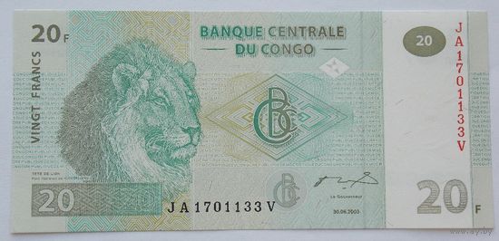 Конго 20 франков (образца 2003 )