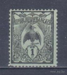 [634] Французские колонии. Новая Каледония 1905. Фауна.Птица.Кагу. БЕЗ КЛЕЯ.