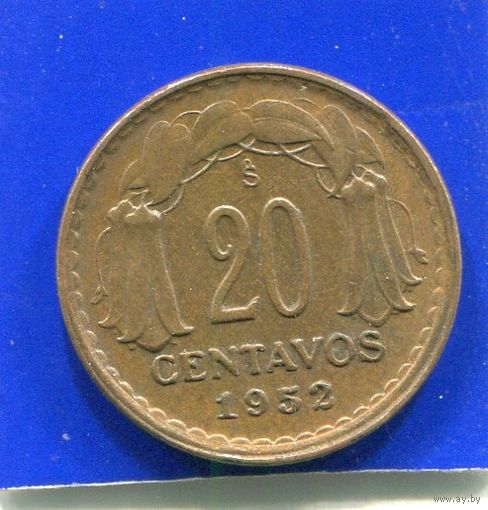 Чили 20 сентаво 1952