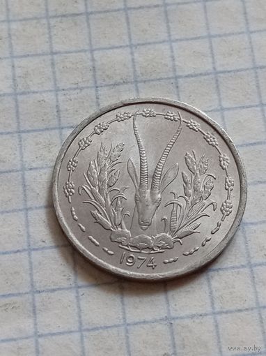 1 восточноафриканский франк 1974 года