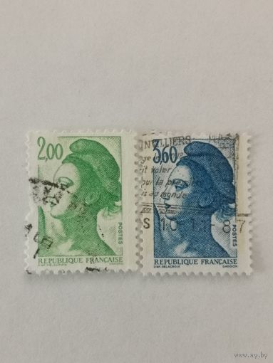 Две марки серии "Свобода" (Liberty) за 1987 год