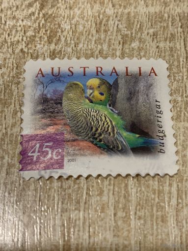 Австралия 2001. Птицы. Budgeringar. Марка из серии