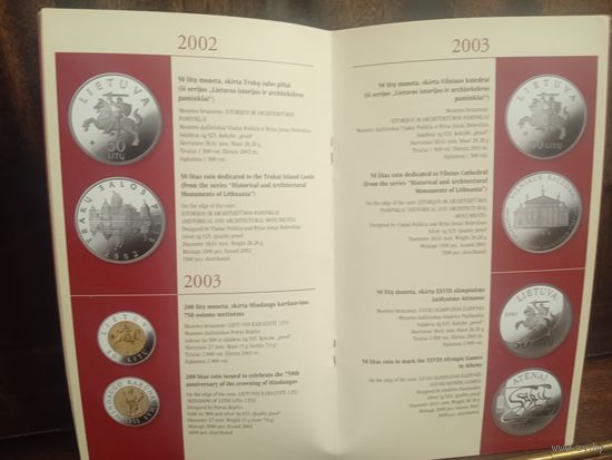 Литовские коллекционные монеты 1993-2009