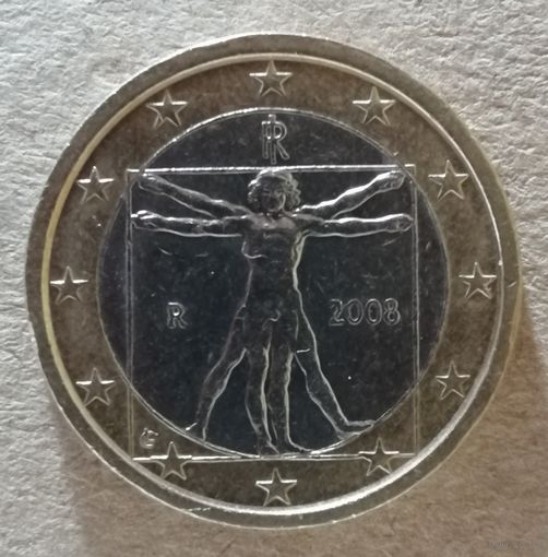 Италия 1 евро 2008 год, KM# 250