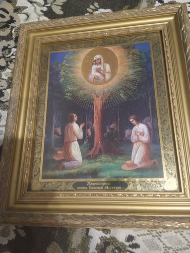 Икона Явление Пресвятой Богородицы в Жировичах 42/32 шикарная   икона состояниекона