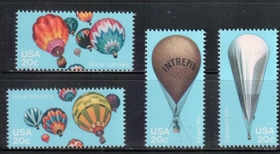 США-1983, (Мих.1617-1620) , **  , Воздушные шары, (полная серия)(2)