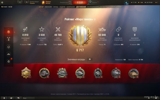 Аккаунт Мир Танков (Lesta) WOT