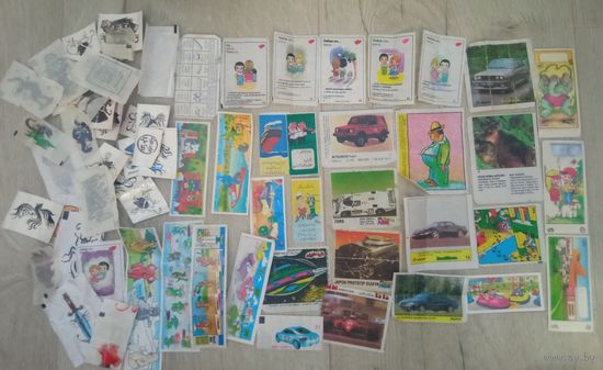 Фантики вкладыши переводки разные