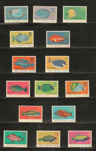 Кокосовые острова-1995-1998 (Мих.340-369) , ** , Морская фауна, Рыбы (полная серия), все 4 серии