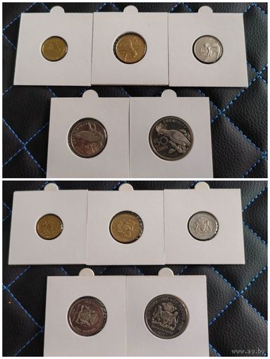 Распродажа !!! Гайана 5 монет (1, 5, 10, 25, 50 центов) 1977 г. UNC