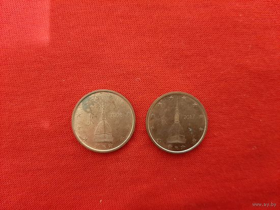 2 евроценьа 2008, 2017 год Италия