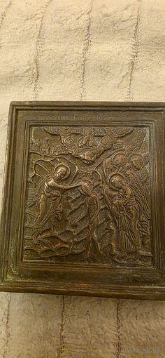 Крещение Господне икона меднолитая