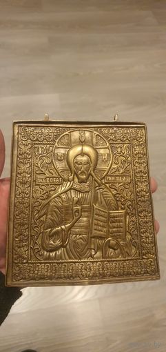 Крещение Господне икона меднолитая