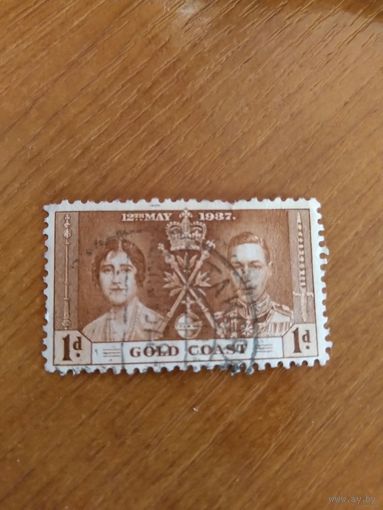 1937 британская колония Золотой Берег коронация короля Георга 5 и королевы Елизаветы (3-6)