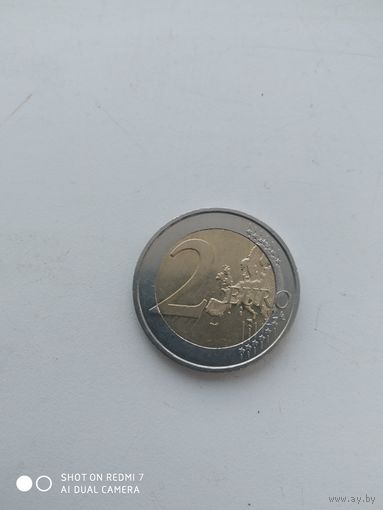 2 евро Австрии 2016 год. 200 лет Национальному банку.
