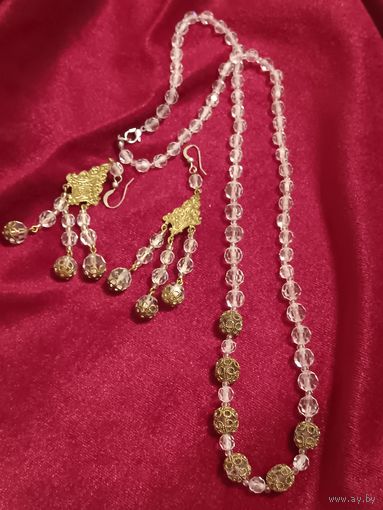 Винтажный багемский хрустальный комплект