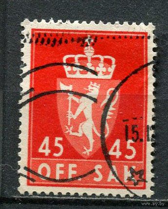 Норвегия - 1955/1973 - Герб 45 O. Dienstmarken - [Mi.76xd] - 1 марка. Гашеная.  (Лот 58Gh)-T2P53