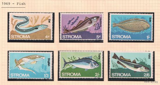 Строма(Шотландские ос-ва)-1969 , ** , Морская Фауна,Рыбы(полная серия)