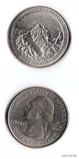 25 центов США 2014 Национальный парк Шенандоа (Виргиния)  D