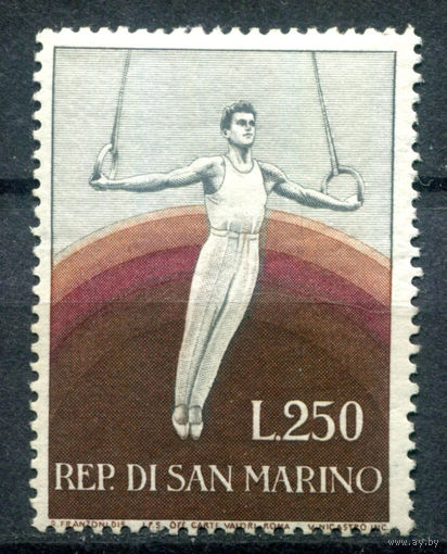Сан Марино - 1955г. - Спорт - полная серия, MNH с пожелтевшим и потрескавшимся клеем [Mi 526] - 1 марка