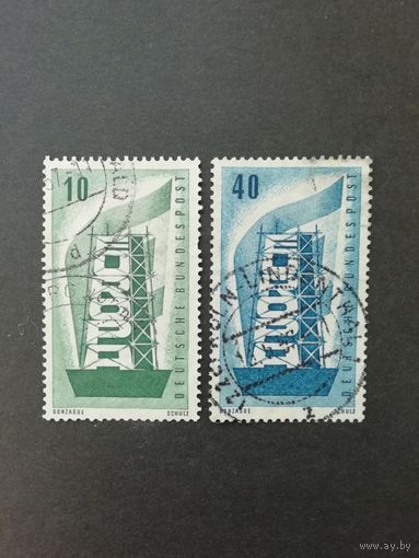 ФРГ 1956 Серия из двух марок "EUROPA" (гашеные) Mi. 241-242 каталог 1.50 евро