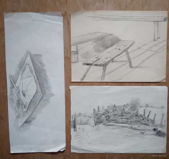 Крохалев Петр. Рисунки. 3шт. Бумага. карандаш.