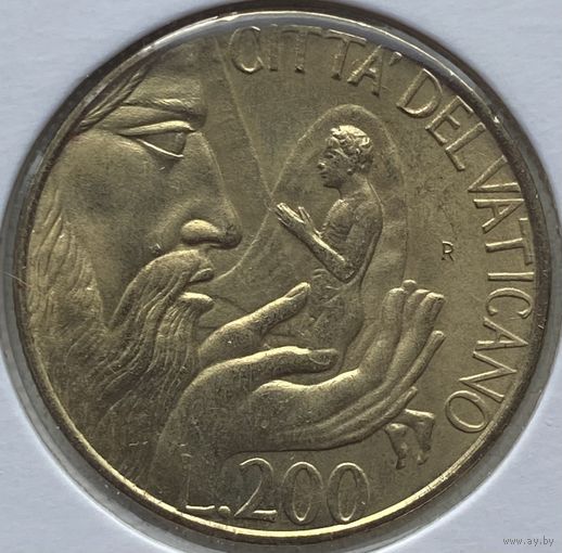 Ватикан 200 лир 1988 г. В холдере