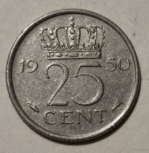 Нидерланды 25 центов, 1950 (14-11-33)