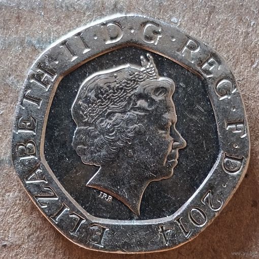 Великобритания 20 пенсов 2014 г.,  КМ# 1111