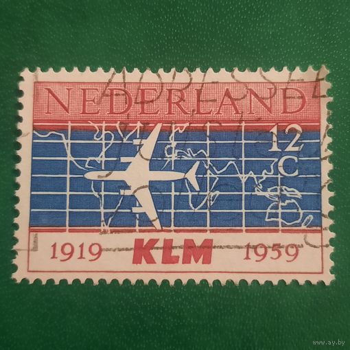 Нидерланды 1959. Авиация. 40 летие авиакомпании KLM