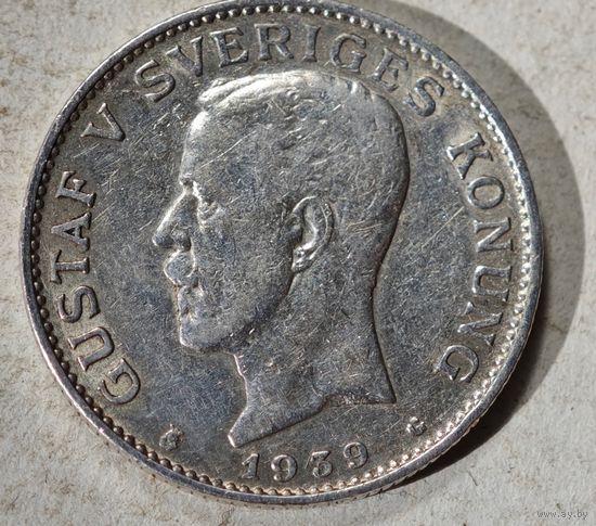 Серебро 1939 год Швеция крона