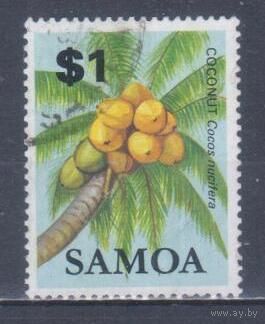 [190] Самоа 1983. Флора.Плоды.Кокосы. Гашеная марка.