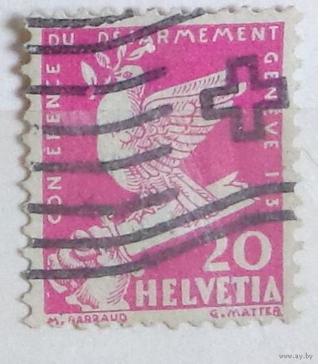 Голубь мира на сломанном мече. Швейцария. Дата выпуска:1932-02-02