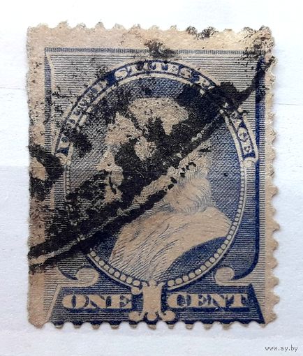 США 1881-1890гг. Стандарт 1 цент Бенджамин Франклин. гаш.