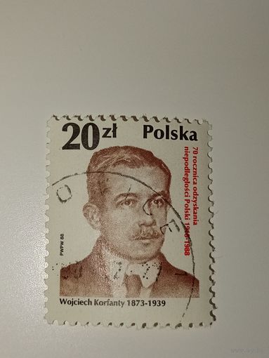 Польша 1988 Войцех Корфанты (1873–1939) - польский политический деятель, журналист и лидер силезских восстаний.