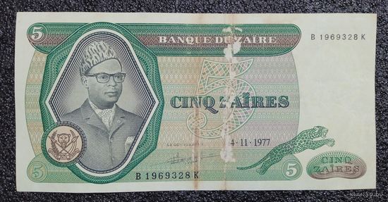 5 зайр Заир 1977 г. (литера К)