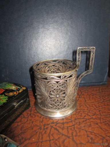 Подстаканник ажурный . Скань . 50-е годы