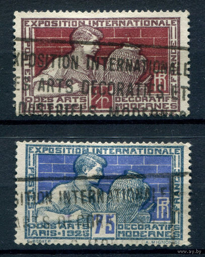 Франция - 1924г. - Выставка искусств в Париже - 2 марки - полная серия, гашёные [Mi 174-175]. #2-Fr-33-A-2