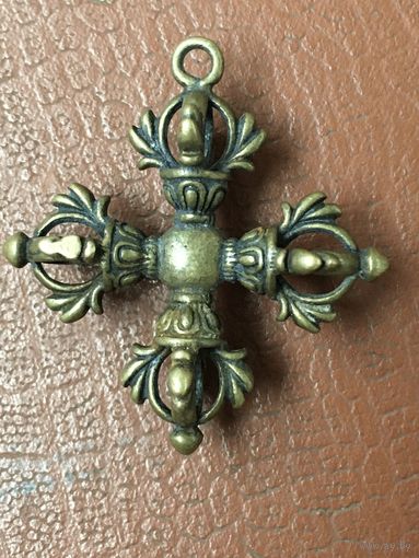 Бронзовый амулет двойная ваджра
