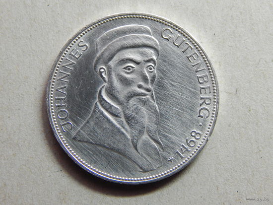 ФРГ 5 марок 1968г.Иоганн Гутенберг.