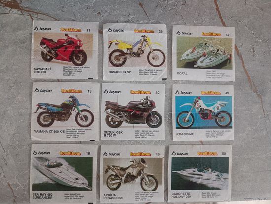Вкладыши Bombiboom 7 Мотоциклы и катера